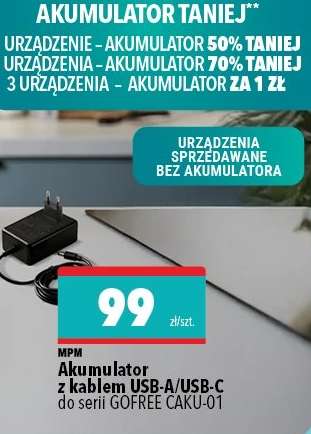 Akumulator z kablem USB-A/USB-C do serii GOFREE CAKU-01