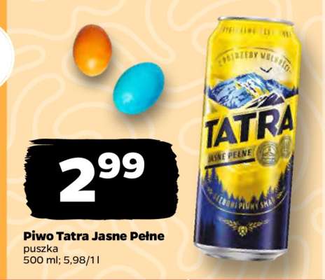 Piwo Tatra Jasne Pełne