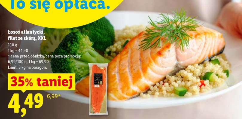 Łosoś atlantycki, filet ze skórą, XXL