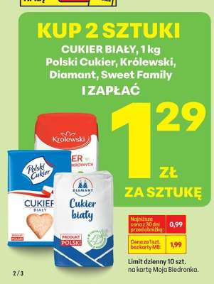Cukier biały 1 kg Polski Cukier Królewski Diamant Sweet Family