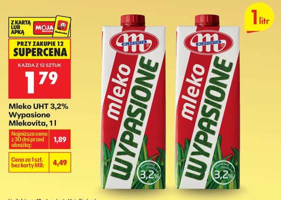 Mleko UHT 3,2 Wypasione Mlekovita 1l