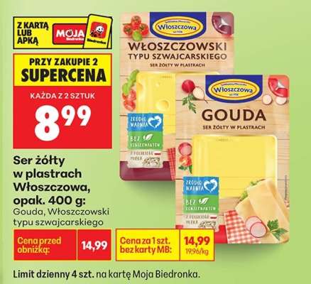 Ser żółty w plastrach Włoszczowa