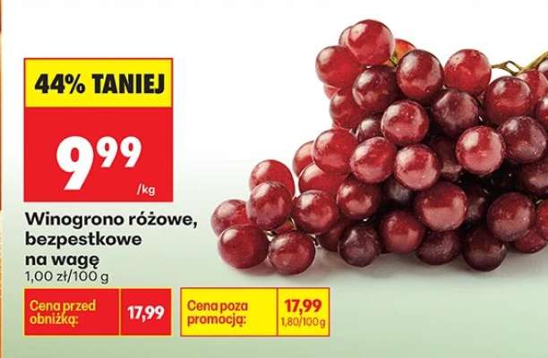 Winogrono różowe bezpestkowe na wagę