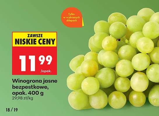 Winogrona jasne bezpestkowe opak . 400 g