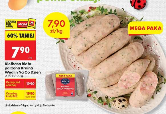 KIEŁBASA BIAŁA PARZONA KRAINA WĘDLIN NA CO DZIEŃ