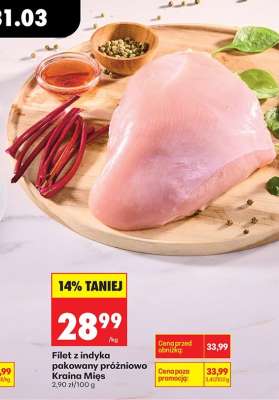 Filet z indyka pakowany próżniowo Kraina Mies