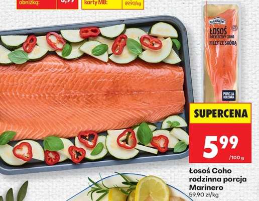 Łosoś Coho rodzinna porcja Marinero
