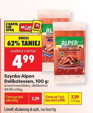 Szynka Alpen Delikatessen, 100 g