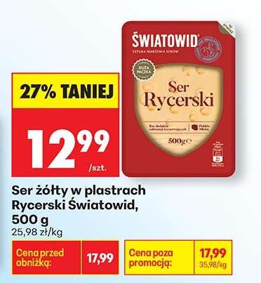 Ser żółty w plastrach Rycerski Światowid, 500 g