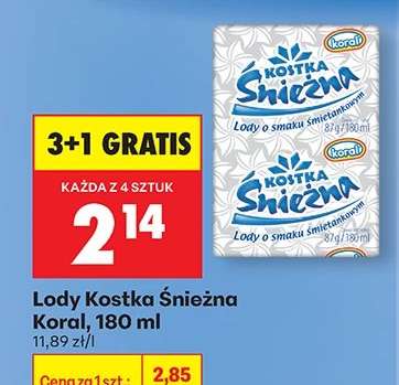 Lody Kostka Śnieżna Koral, 180 ml