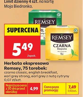 Herbata ekspresowa Remsey 75 torebek