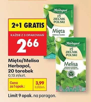 Mięta/Melisa Herbapol, 20 torebek