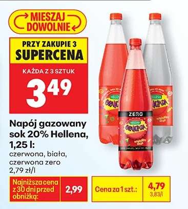 Napój gazowany sok 20% Hellena, 1,25 l