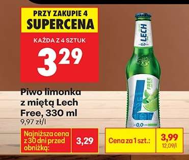 Piwo limonka z miętą Lech Free, 330 ml