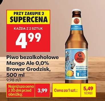 Piwo bezalkoholowe Mango Ale 0,0% Browar Grodzisk, 500 ml