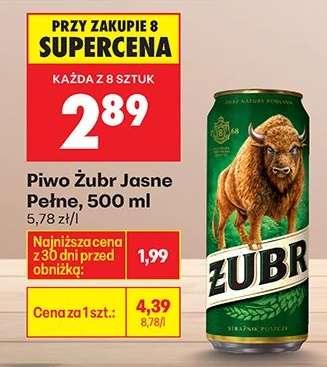 Piwo Żubr Jasne Pełne, 500 ml