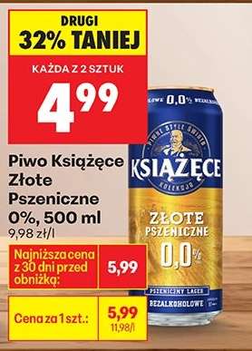 Piwo Książęce Złote Pszeniczne 0%, 500 ml