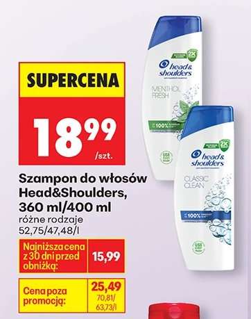 Szampon do włosów Head Shoulders 360 ml 400 ml