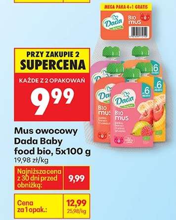 Mus owocowy Dada Baby food bio , 5x100 g