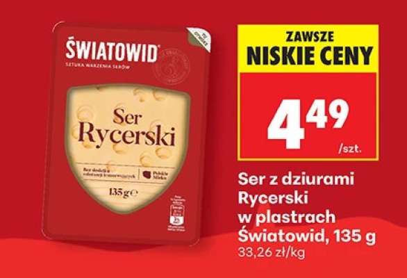 Ser z dziurami Rycerski w plastrach Światowid , 135 g