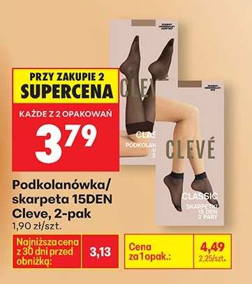 Podkolanówka/skarpetka 15DEN Cleve, 2-pak