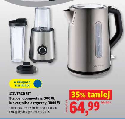 SILVERCREST Blender do smoothie, 300 W, lub czajnik elektryczny, 3000 W