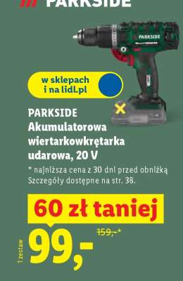 PARKSIDE Akumulatorowa wiertarkowkrętarka udarowa, 20 V