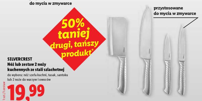 SILVERCREST Nóż lub zestaw 2 noży kuchennych ze stali szlachetnej