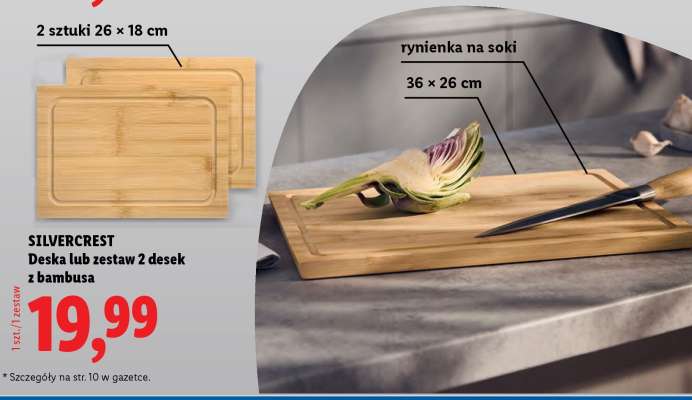 SILVERCREST Deska lub zestaw 2 desek z bambusa