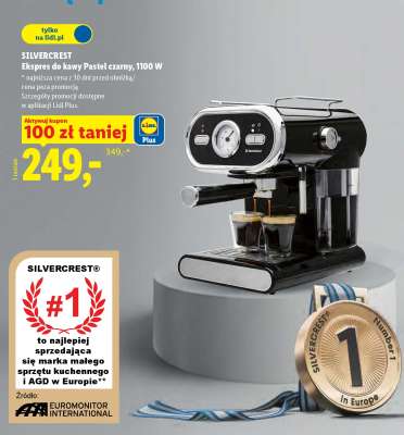 SILVERCREST Ekspres do kawy Pastel czarny, 1100 W
