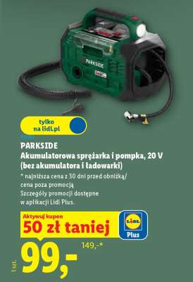 Parkside Akumulatorowa sprężarka i pompka, 20 V