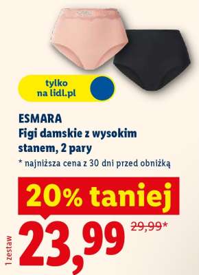 ESMARA Figi damskie z wysokim stanem, 2 pary