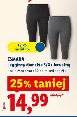 ESMARA Legginsy damskie 3/4 z bawełną