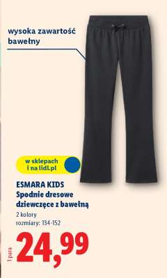 ESMARA KIDS Spodnie dresowe dziewczęce z bawełną