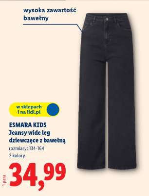 ESMARA KIDS Jeansy wide leg dziewczęce z bawełną