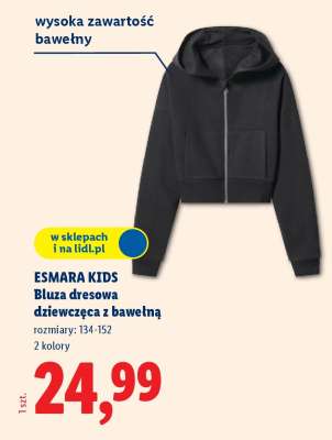 ESMARA KIDS Bluza dresowa dziewczęca z bawełną