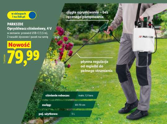 PARKSIDE Opryskiwacz ciśnieniowy, 4 V