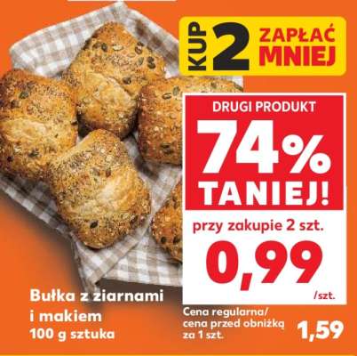 Bułka z ziarnami i makiem 100 g sztuka