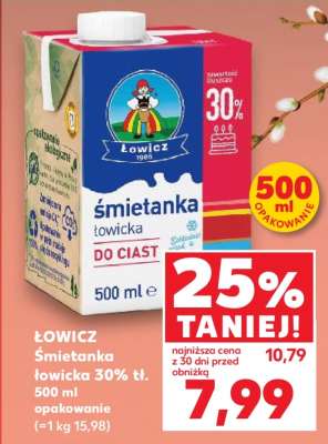 ŁOWICZ Śmietanka łowicka 30% tł. 500 ml opakowanie