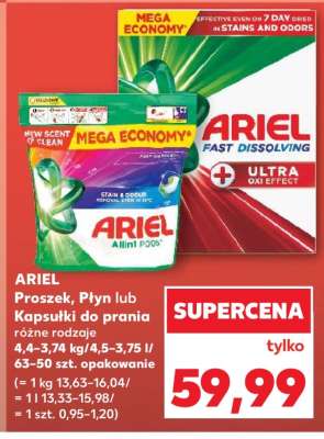ARIEL Proszek, Płyn lub Kapsułki do prania