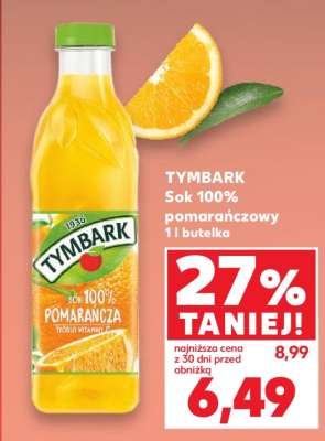 TYMBARK Sok 100% pomarańczowy 1 l butelka