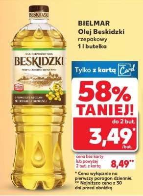 BIELMAR Olej Beskidzki rzepakowy 1 l butelka