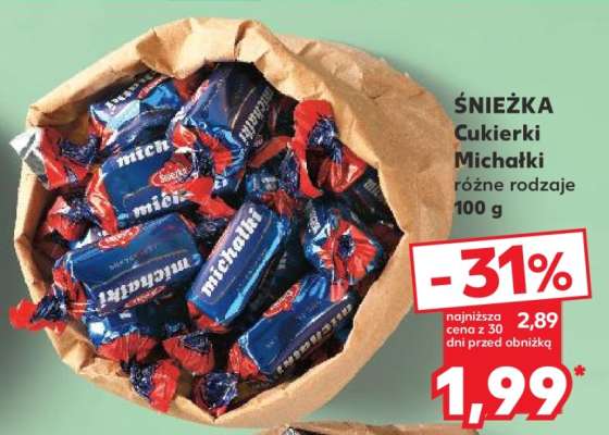 ŚNIEŻKA Cukierki Michałki różne rodzaje 100 g