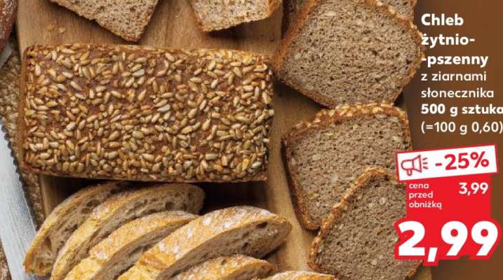 Chleb żytnio-pszenny z ziarnami słonecznika