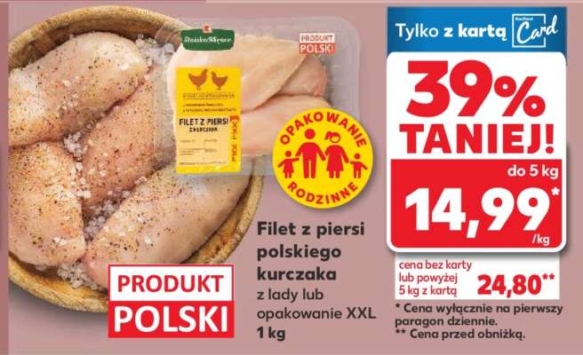 Filet z piersi polskiego kurczaka z lady lub opakowanie XXL 1 kg
