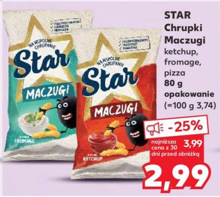 STAR Chrupki Maczugi ketchup, fromage, pizza 80 g opakowanie