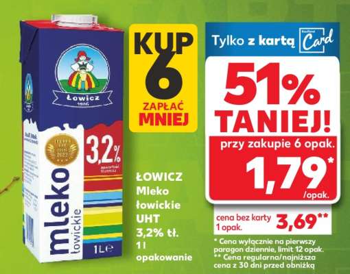 ŁOWICZ Mleko łowickie UHT 3,2% tł. 1l opakowanie