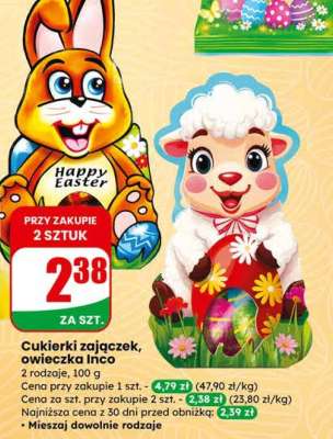 Cukierki zajączek, owieczka Inco