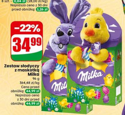 Zestaw słodyczy z maskotką Milka