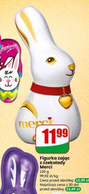Figurka zając z czekolady Merci